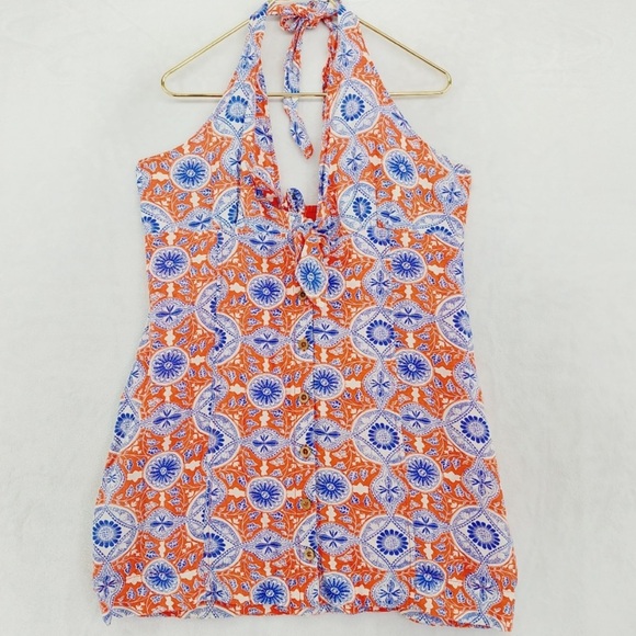 Maeve For Anthropologie Linen Viscose Floral SlimMini Dress Blue In Motif NWOT S - Picture 5 of 16
